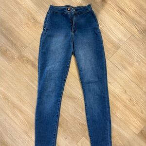Fashion Nova High Rise Dark Blue Skinny Jeans